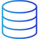 database icon in light blue to dark blue gradient