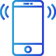 mobile twinning icon in light blue to dark blue gradient